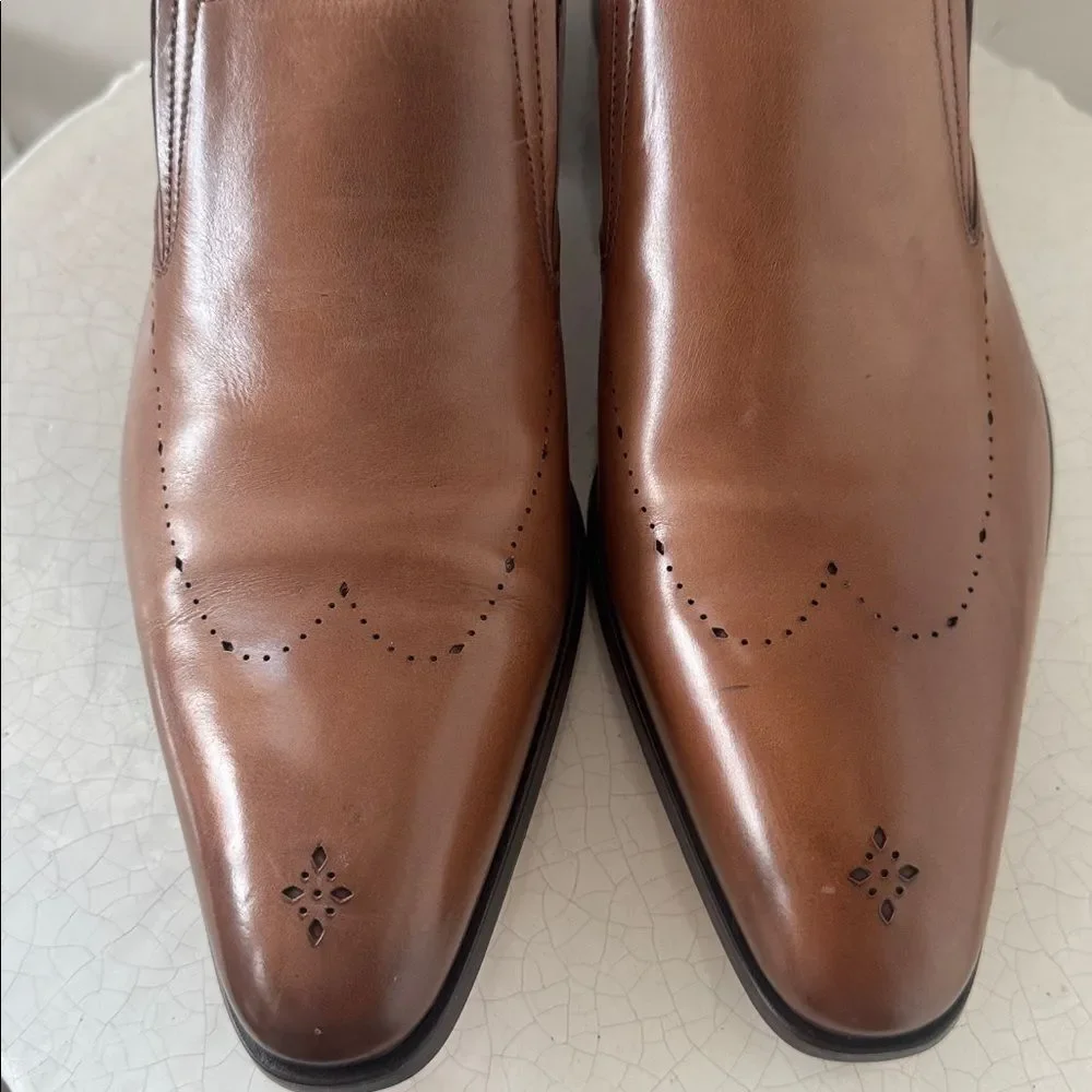 SIR by DEAR SIR Elegant Brown Leather Men's Dress Oxford Brogue Shoes Size EU 44